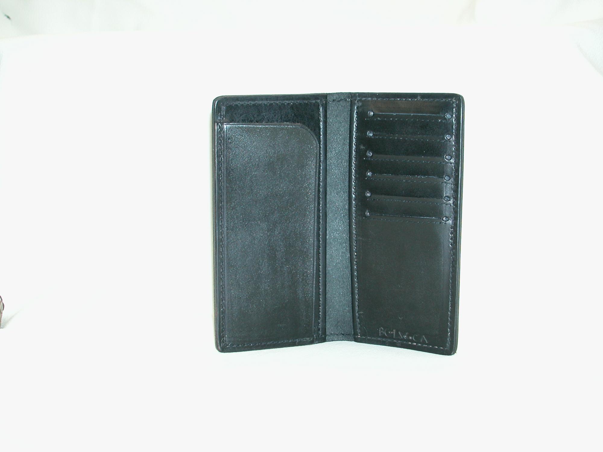Wallet Roper Style, Midnight Black Colour Custom leather work in the
